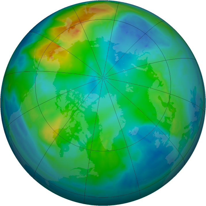 Arctic ozone map for 10 November 2013
